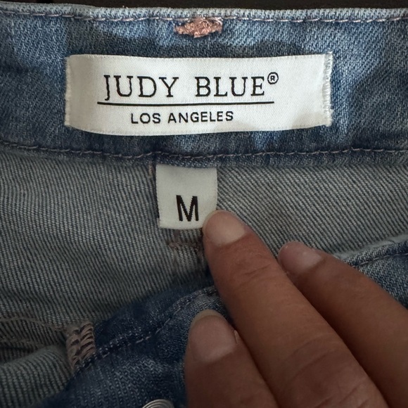 Judy Blue Naomi Braided Waist Light Wash Women's Denim Shorts High Waist Size M - Picture 3 of 13